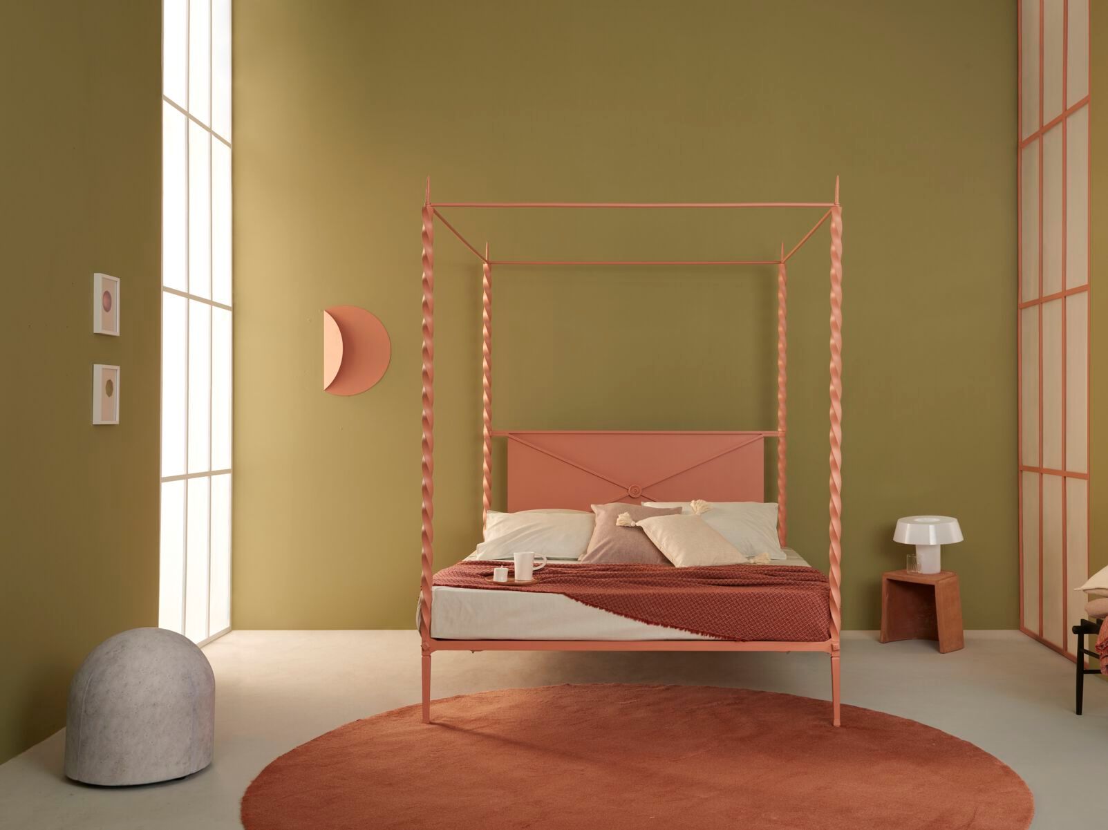 Двуспальная кровать из кованого железа с балдахином Lispi RITO ARCH-00050245