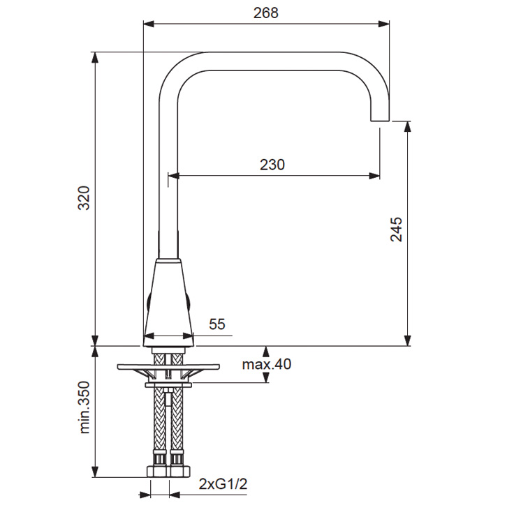 BA242AA Смеситель для кухни VIDIMA UNO - Вид №1