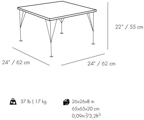 Mambo Unlimited Ideas Квадратный керамический журнальный столик Caldas sun-id-1481665 - Вид №5