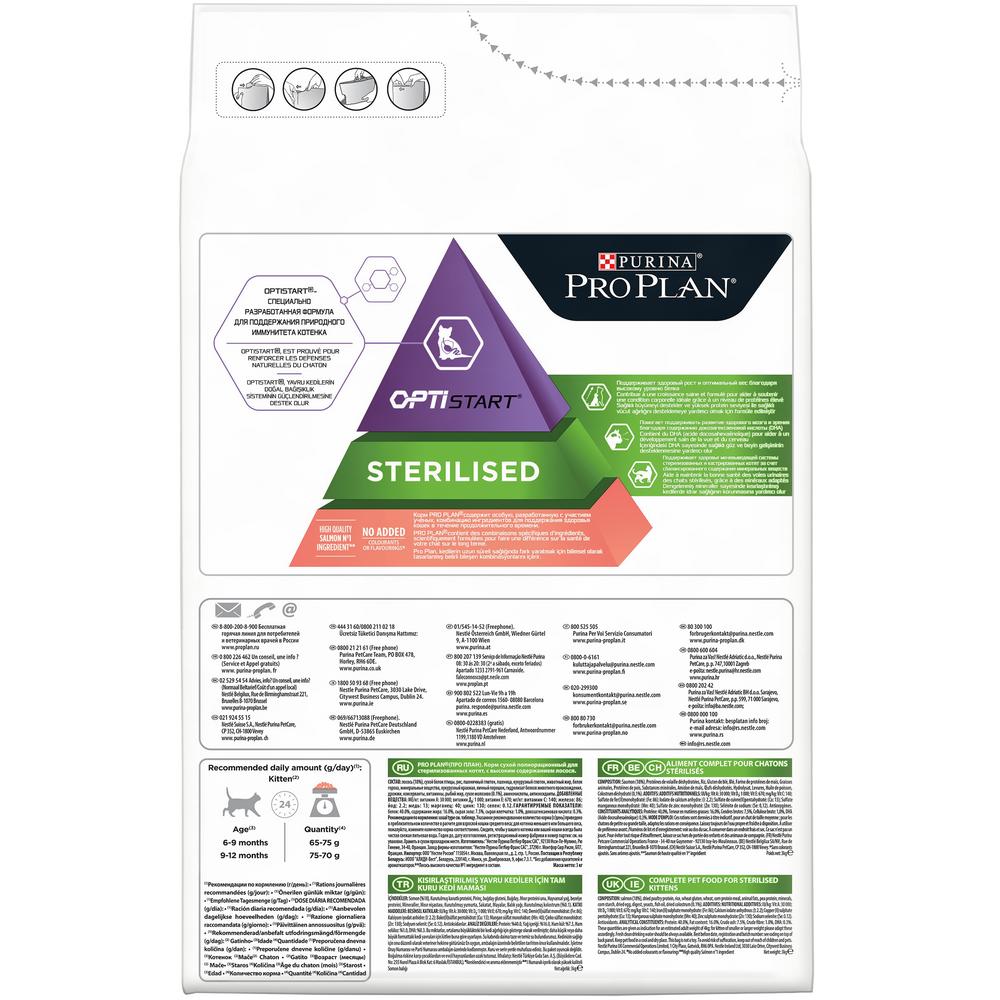 ПР0054757 Корм для котят для стерилизованных, лосось сух. 3 кг Pro Plan  - Вид №1