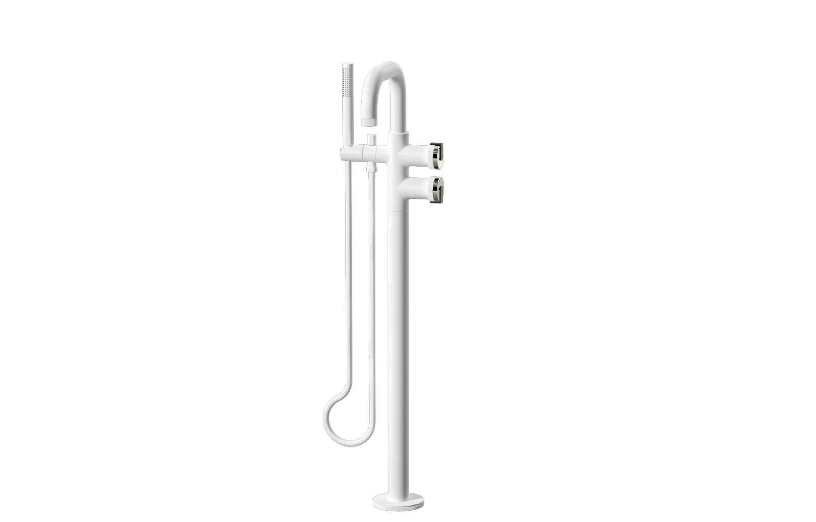 E-11557-R1PC-L1BK-WT Смеситель напольный отдельностоящий (внешняя часть) GRAFF MOD+