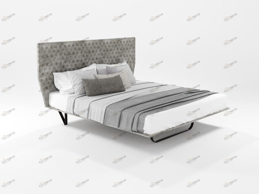 Barel Кровать из мягкой ткани с тафтинговым изголовьем sun-id-1394755