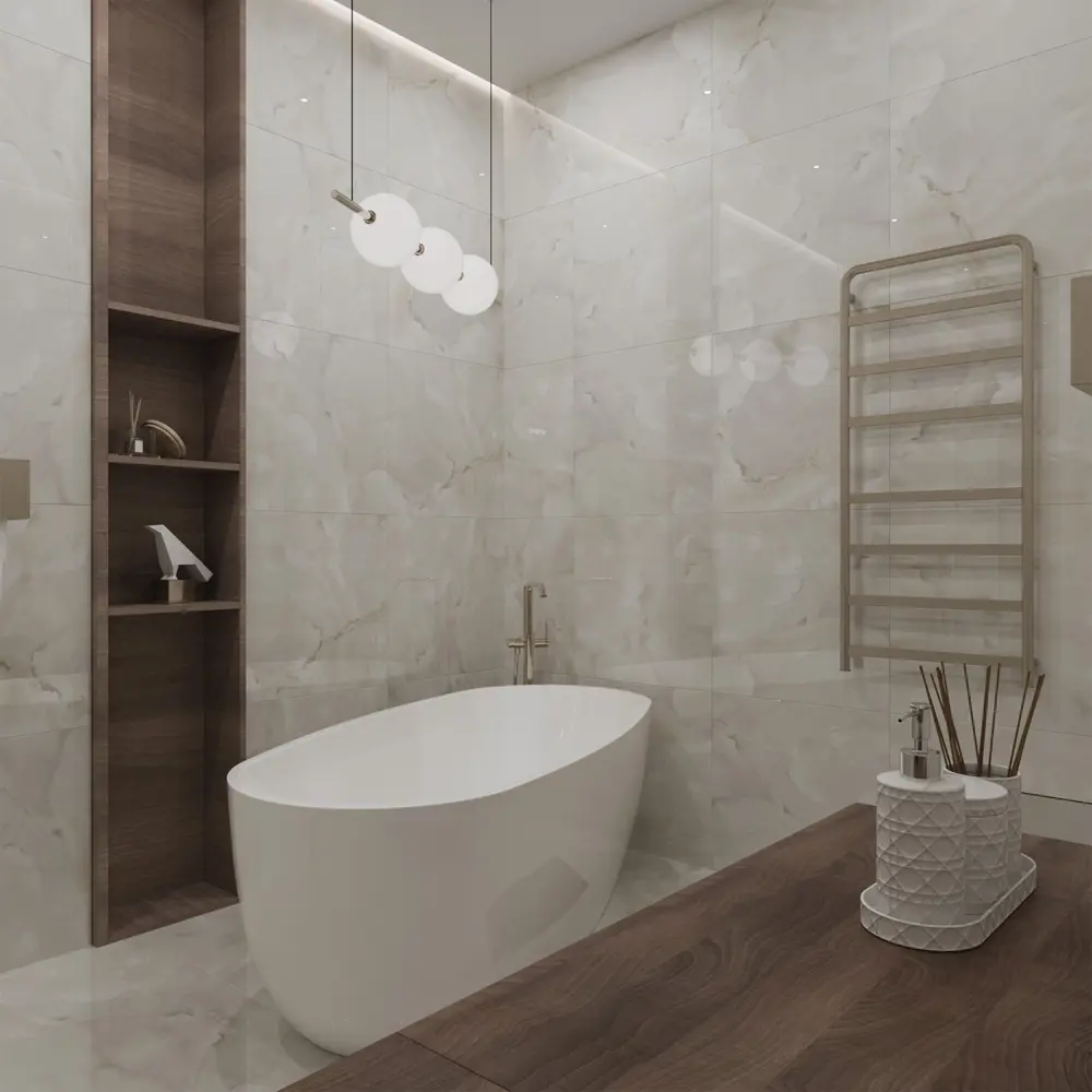 Керамогранит Arcadia Ceramica Onice Pearl - перламутровый мрамор 60×60 см 89396425 STLM-1579158 - Вид №5