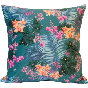Подушка Seasons Тропики орхидея 40x40 см бархат цвет бирюзовый