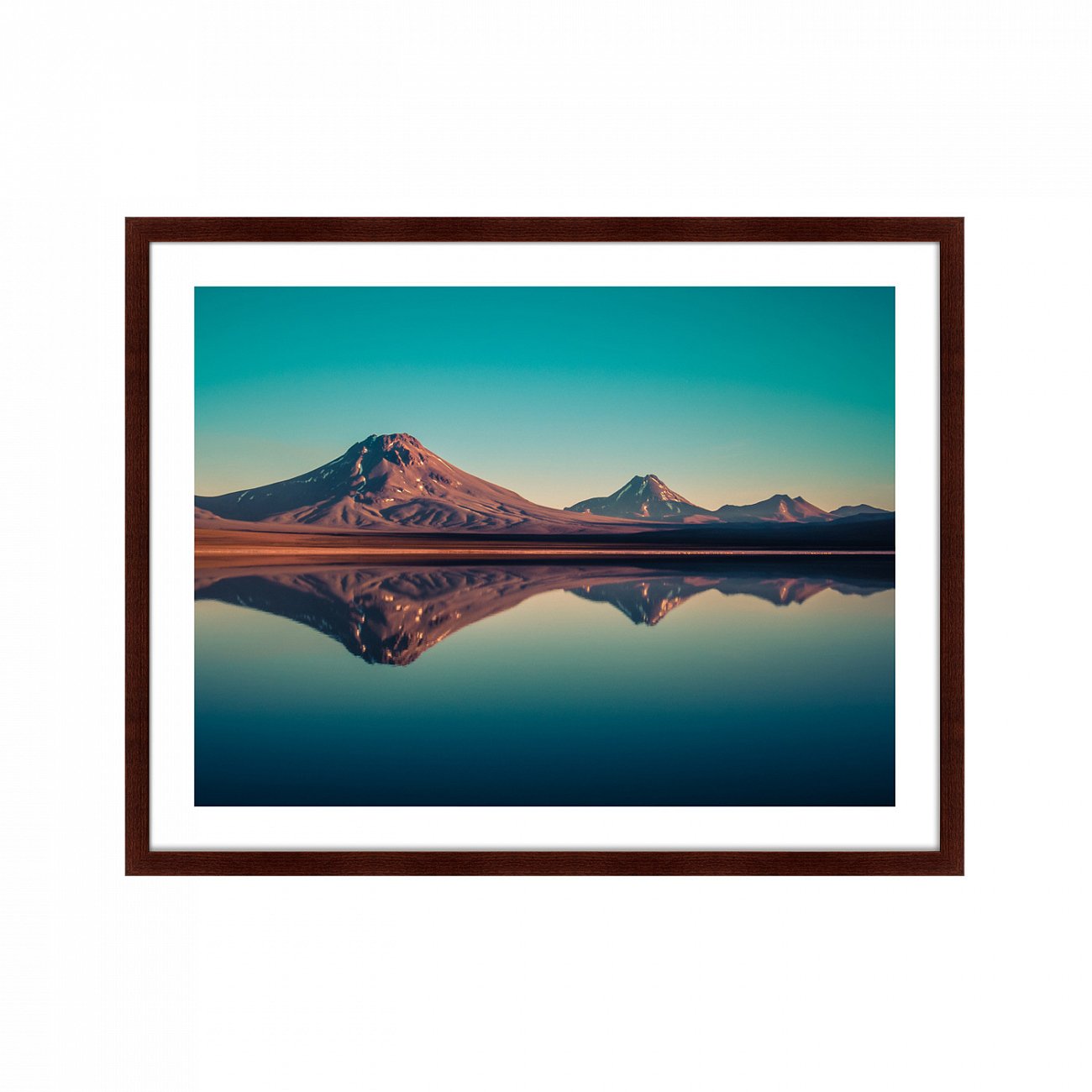 Арт-фотография в деревянной раме 78,5х100 см "Вулкан Агуас-Кальентес, Чили" КАРТИНЫ В КВАРТИРУ  264809 Белый;голубой;разноцветный  - Вид №1