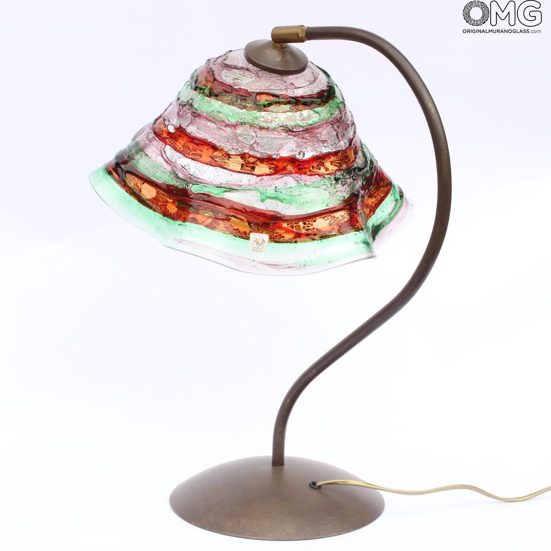 2090 ORIGINALMURANOGLASS Настольная лампа из муранского стекла в технике сбруффи 40 см  - Вид №1