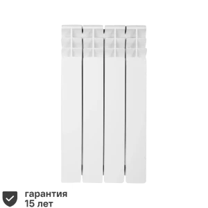 Радиатор Monlan Aluminium 500/96 алюминий 4 секции боковое подключение цвет белый