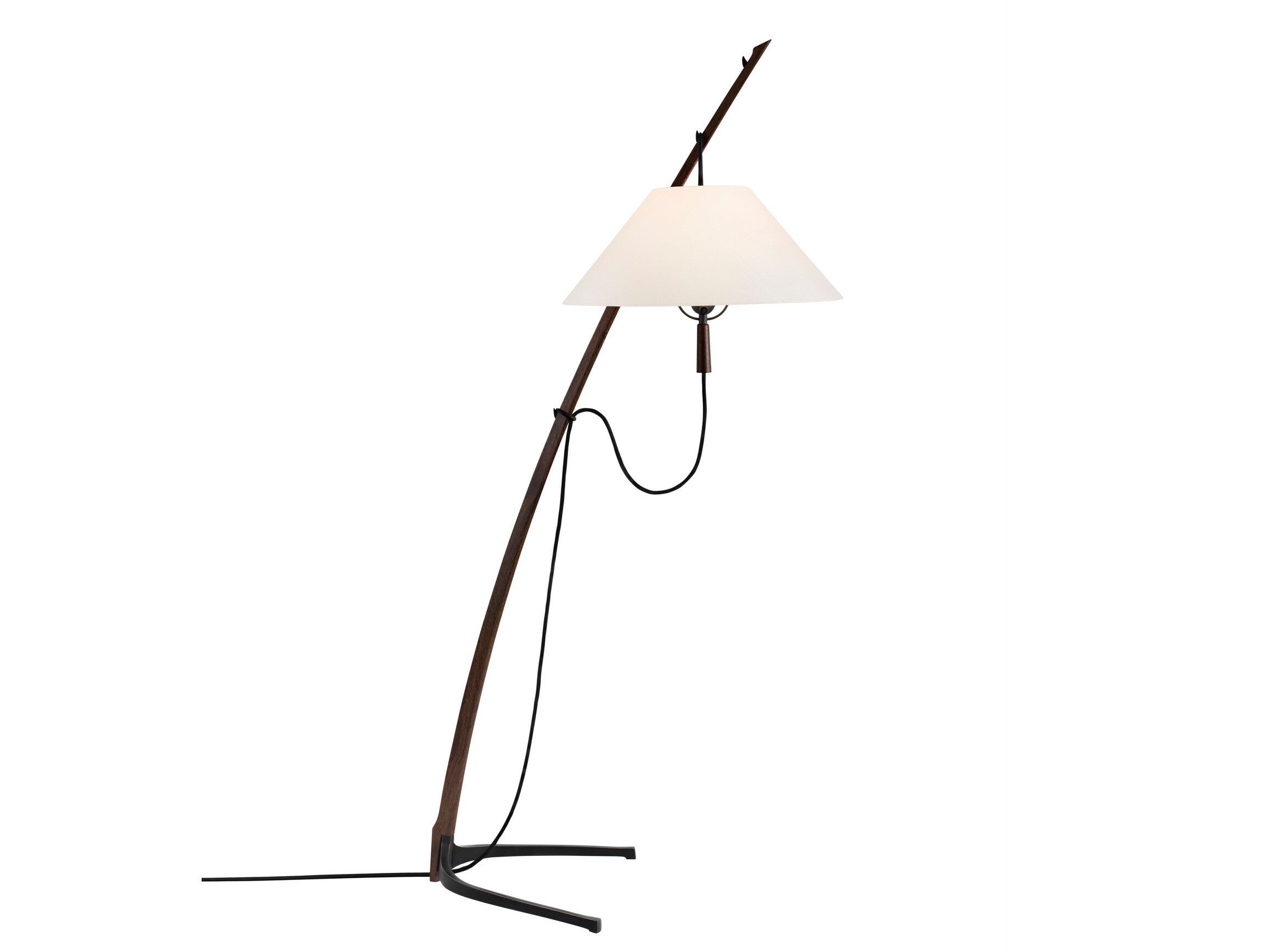 Деревянная и шелковая напольная лампа с регулируемой высотой Kalmar DORNSTAB ARCH-00038581 - Вид №2