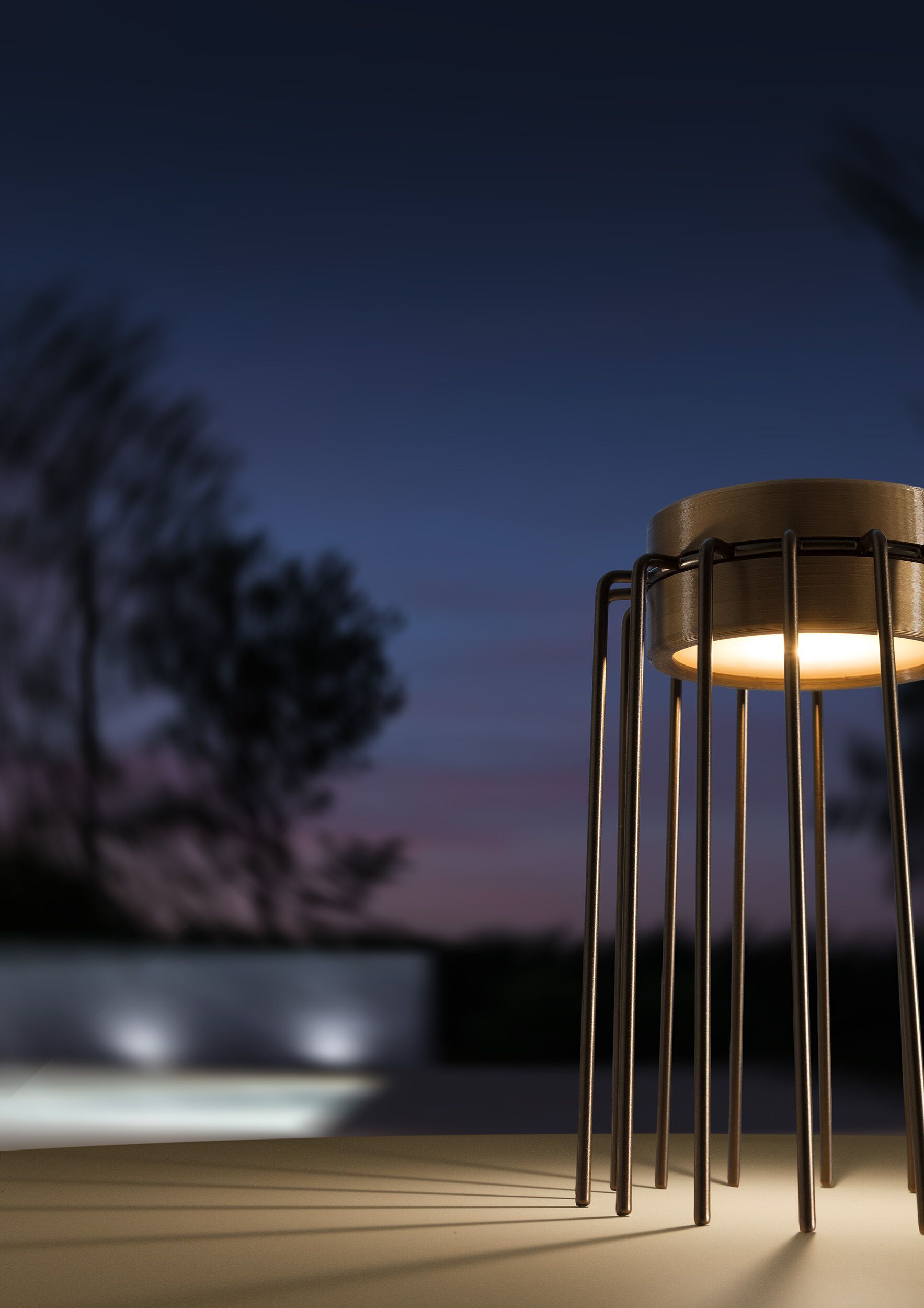 Перезаряжаемая настольная лампа с железным стержнем Pipedesign MEDUSA ARCH-00057485 - Вид №5