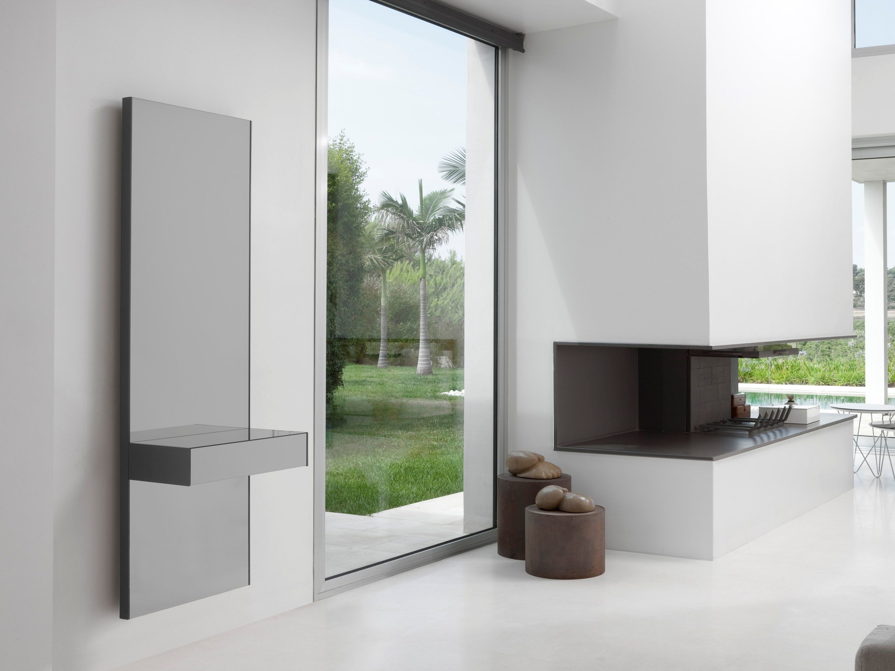 Прямоугольное настенное зеркало с контейнером Kendo Mobiliario Grey ARCH-00128835 - Вид №3