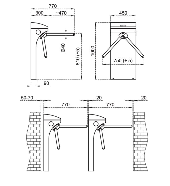 Турникет из нержавеющей стали CAME 602 S ARCH-00108976 - Вид №1