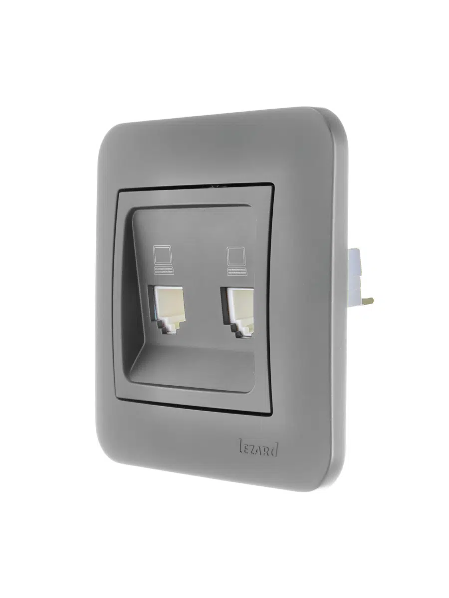 ASTI Розетка компьютерная двойная платина LEZARD 7081-3535-141