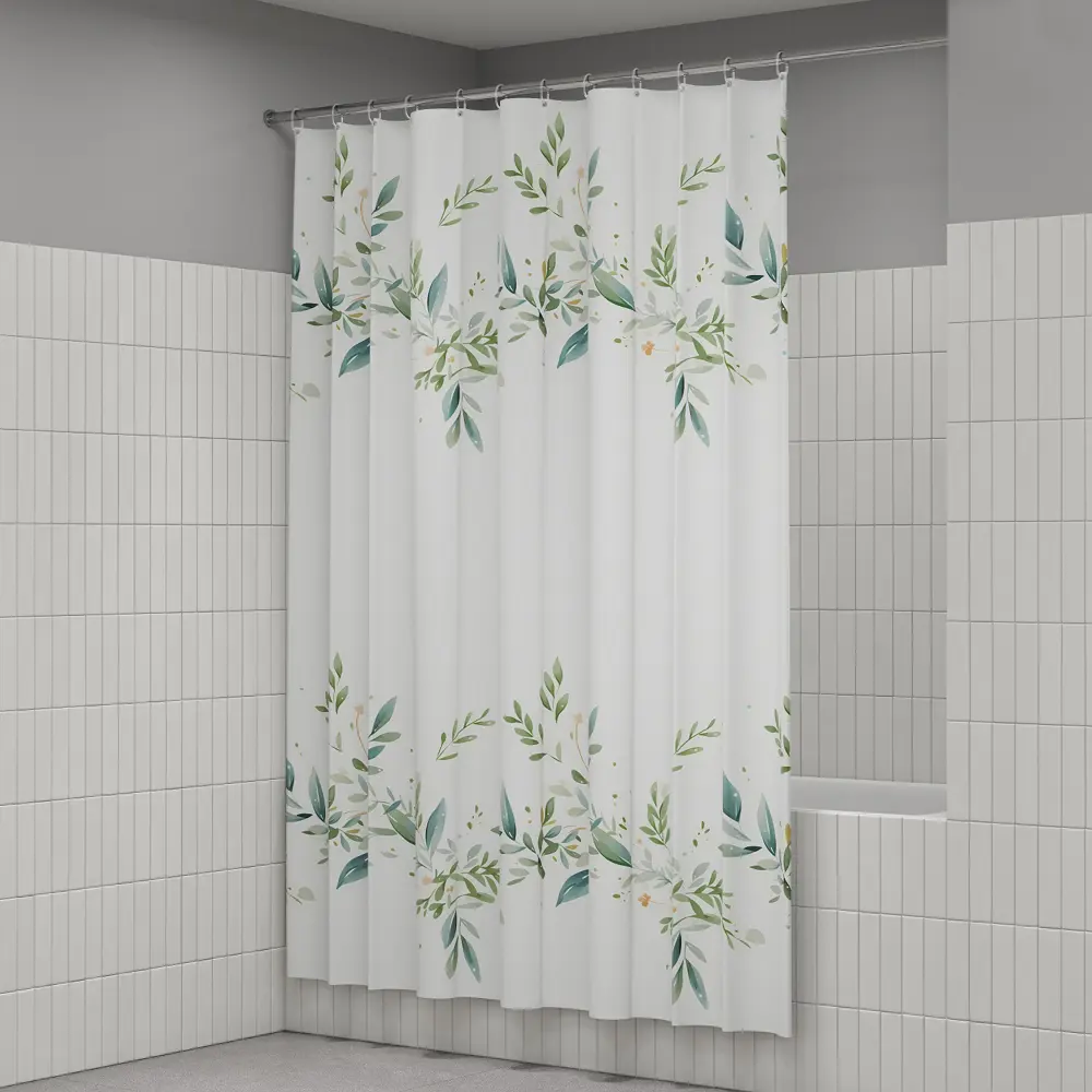 89380334 Штора для ванной Iddis Leaves LM13P18i11 200x180 см полиэстер цвет белый STLM-1566475 - Вид №8