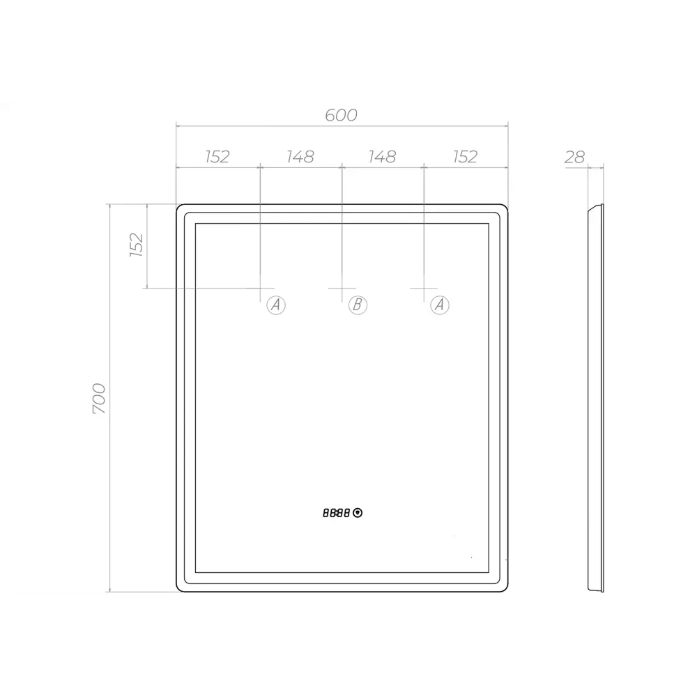 Зеркало Vigo Level Comfort с часами и сенсорной подсветкой 60×70 см 89359097 STLM-1420480 - Вид №11