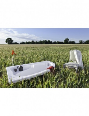 674800 001 00  Угловая ванна Florida, правая версия, встроенное сиденье, рама и регулируемые ножки в комплекте, 150 x 100 см Valentin  - Вид №2