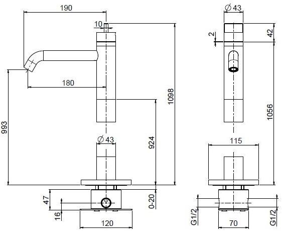 Quadrodesign Смеситель для умывальника из нержавеющей стали Q sun-id-1397277 - Вид №3