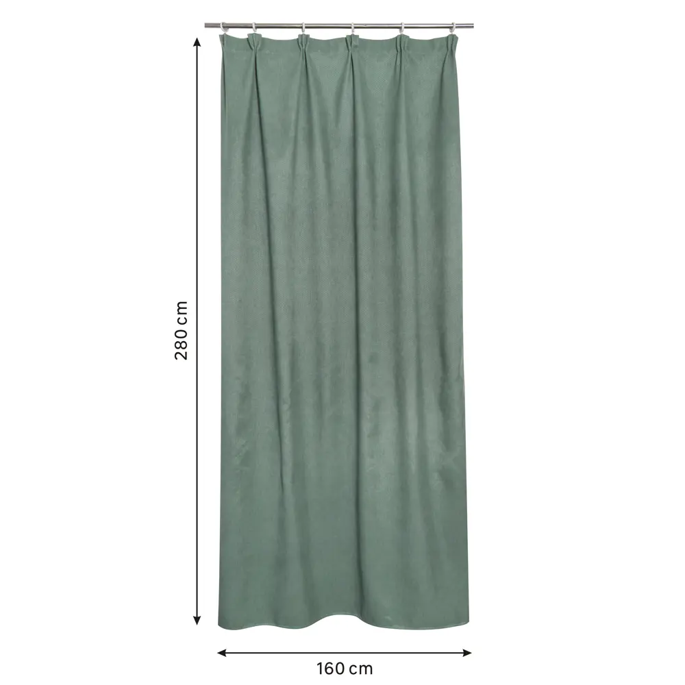 Штора на ленте Inspire Luonto 160x280 см цвет зеленый STLM-2060289 - Вид №1