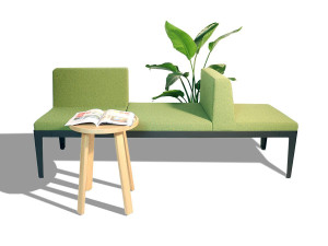 Модульная скамья из ткани со спинкой