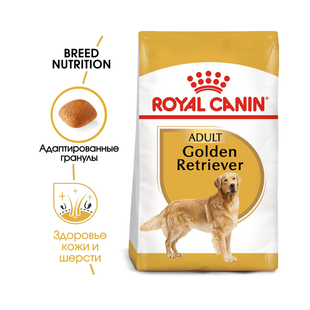 Т0038589 Корм для собак Golden Retriever 25 для породы Голден Ретривер старше 15 месяцев сух. 3кг ROYAL CANIN  - Вид №1