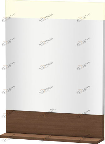 VE751101313 Vero Зеркало с полочкой внизу Американский орех, натуральный шпон Duravit