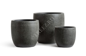 41.3317-01-003-GR-40 Кашпо  Effectory - серия Stone - Округлый конус - Тёмно-серый камень Цветочная коллекция
