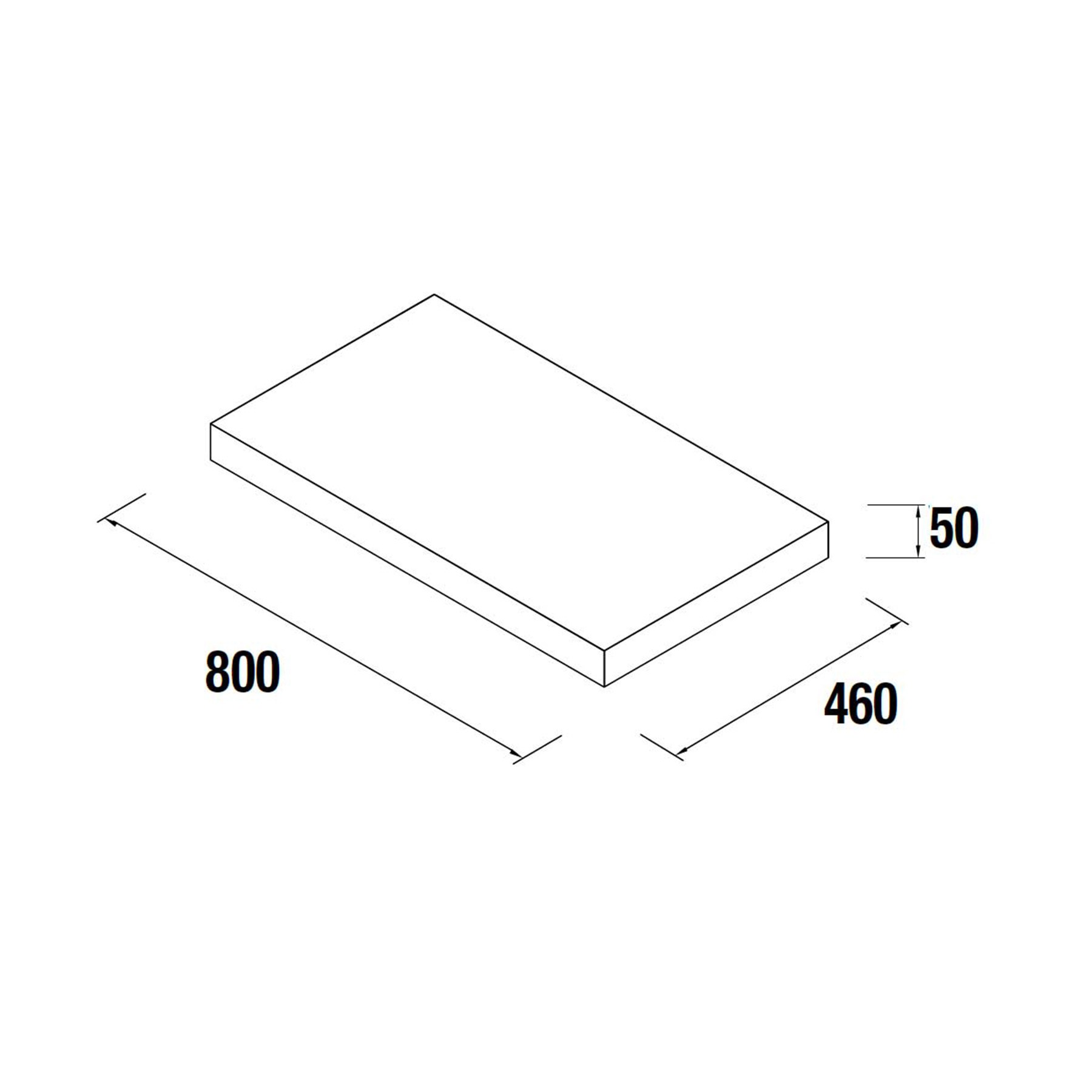 22997 SALGAR Столешница 800 МАТОВЫЙ УГОЛЬ 50 мм Углерод  - Вид №1