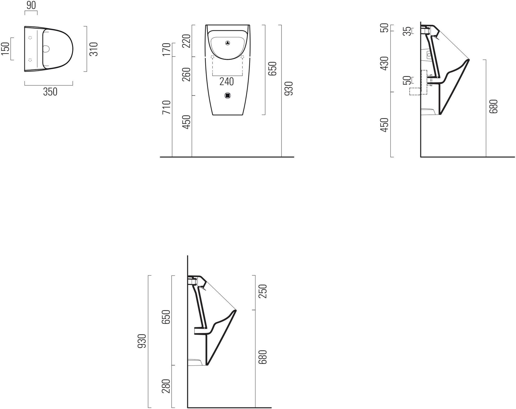 Настенный писсуар, уринал с мушкой GSI ceramica Sand sun-id-1408203 - Вид №4