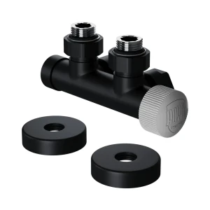 Узел нижнего подключения термостатический угловой Royal Thermo Design Pro 1/2" латунь цвет черный