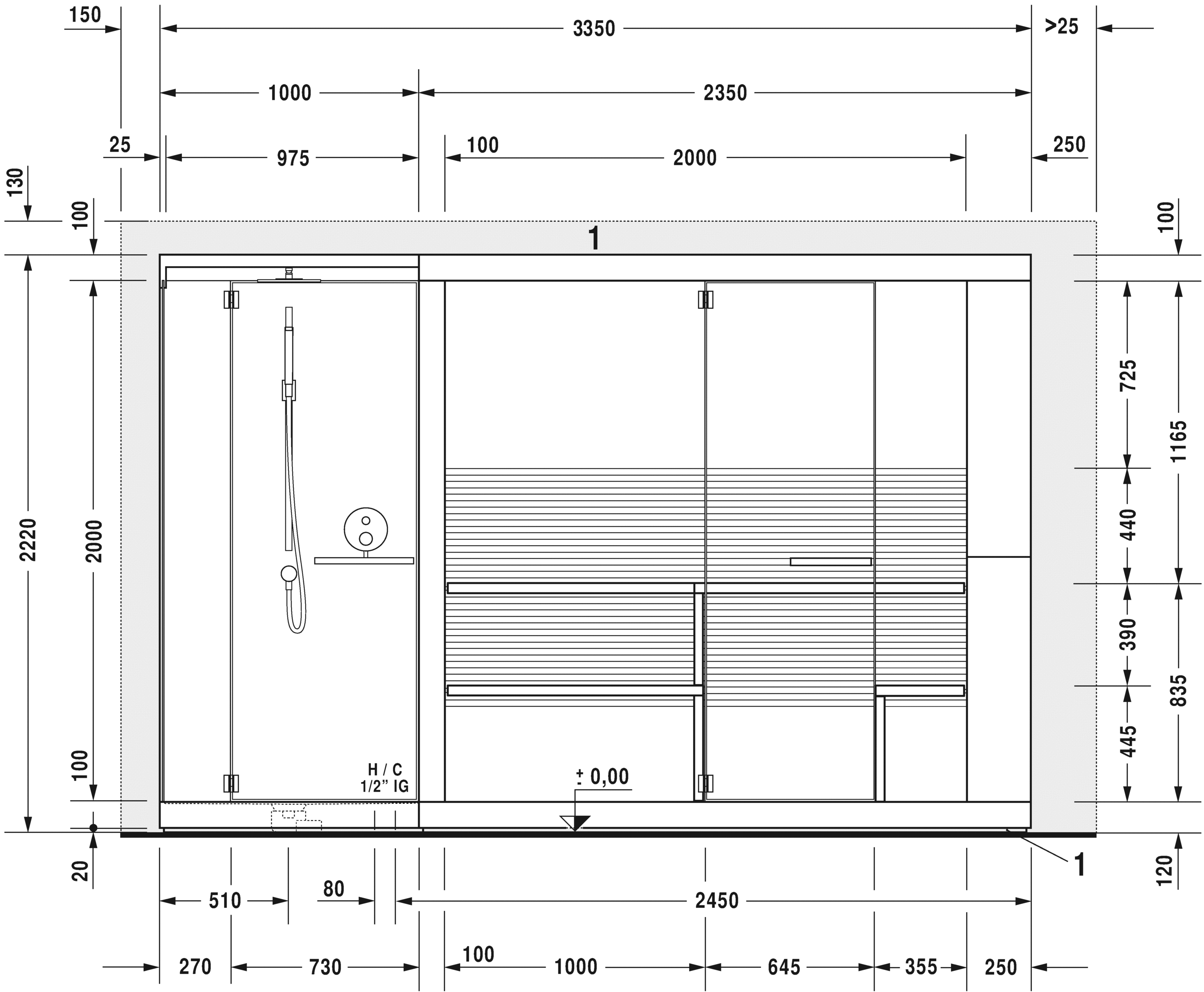 750613002011001 Inipi Сауна Inipi Ama, отдельно стоящая
Исполнение: американский орех (нат.шпон) Белый глянцевый декор Duravit  - Вид №6