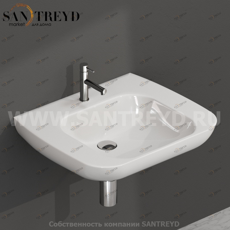 GEA70BI Подвесная раковина настенная прямоугольная Ceramica Globo ARGENTO белая