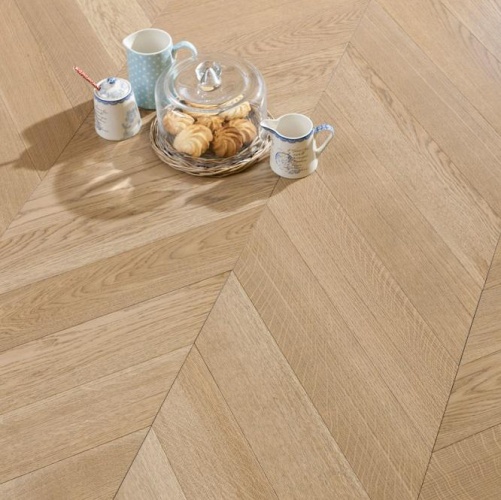 Паркет Ёлка Coswick Пастель Дуб Селект (Гладкая) 320х82,55 мм 11281247 - Вид №6