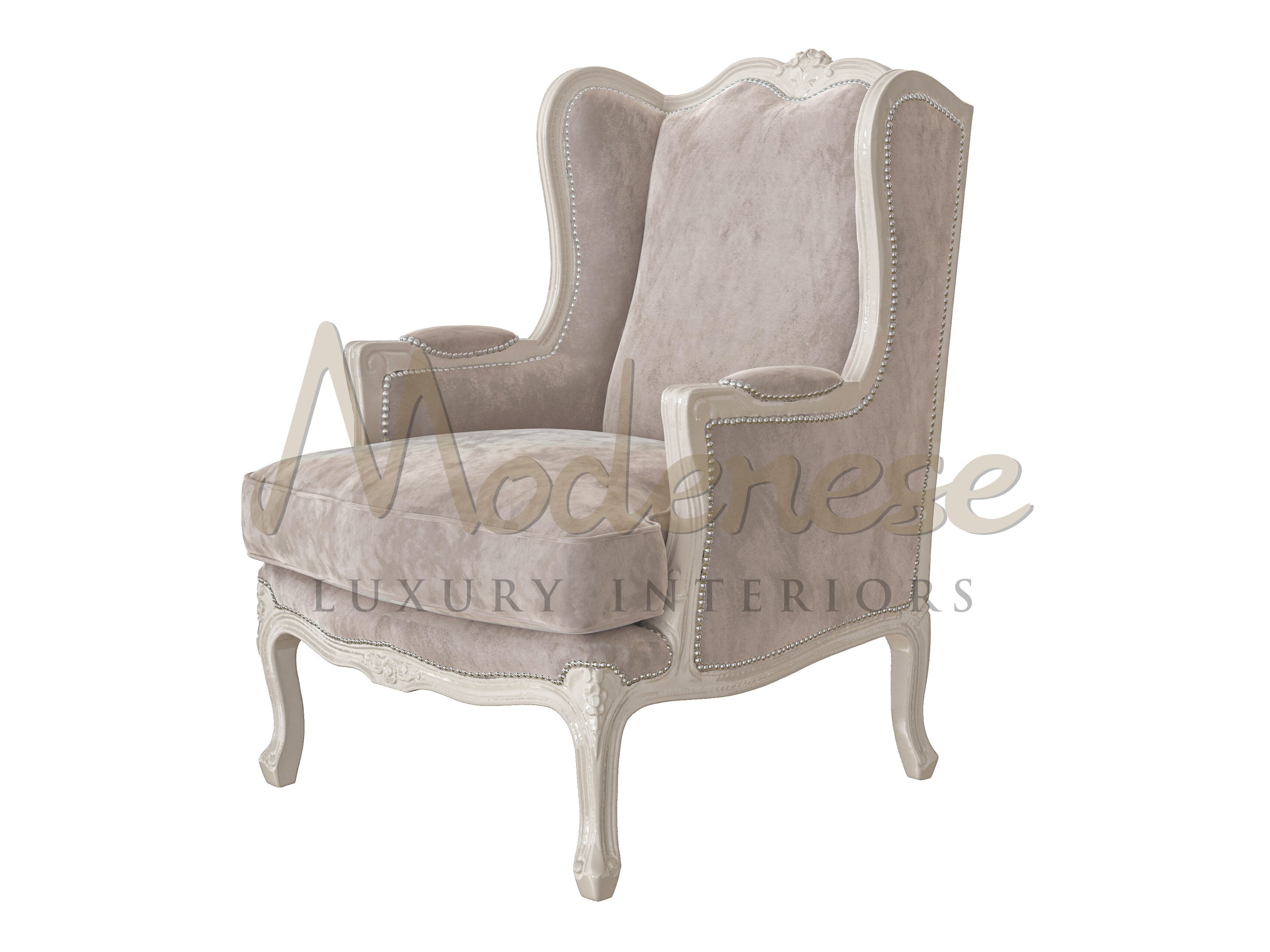 Тканевое кресло с высокой спинкой Modenese Luxury Interiors NEOCLASSIC ARCH-00011627