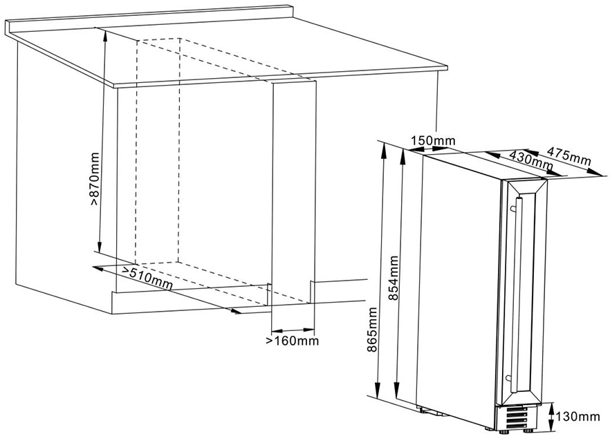 8128849 Винный шкаф Cellar Private CP007 серебристый STDN-0045263 - Вид №9