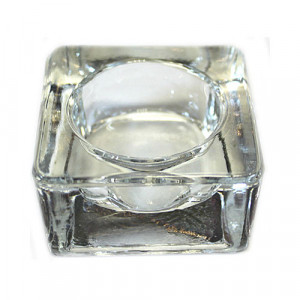 10017115 Подсвечник стекло 1 свеча Ассорти H. 3.5 см