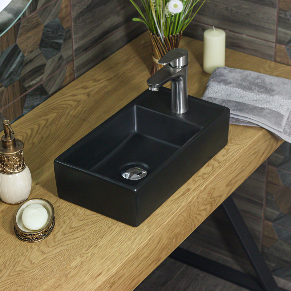 Накладная раковина melana mln-9048eymb матовая черная 