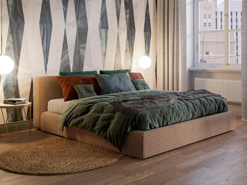 Liu Jo Living Collection Двуспальная кровать из ткани с мягким изголовьем Urban fan Crs - Вид №1