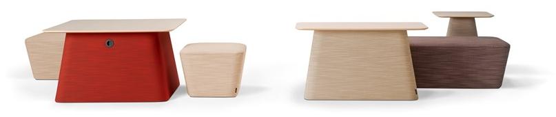 Offecct Квадратный журнальный столик из дерева и ткани Osaka sun-id-1350609 - Вид №4