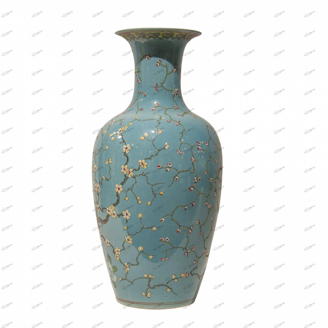 Ваза фарфоровая голубая 48 см Pokuna BUREAU ДИЗАЙНЕРСКИЕ 262985 Голубой 