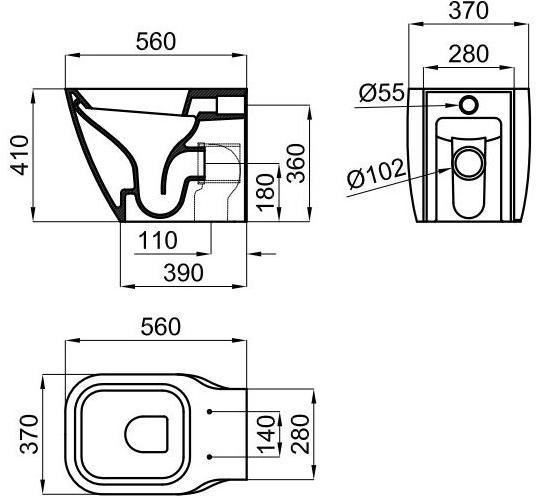 100099987 Приставной унитаз напольный Белый Noken Essence-c Испания - Вид №7