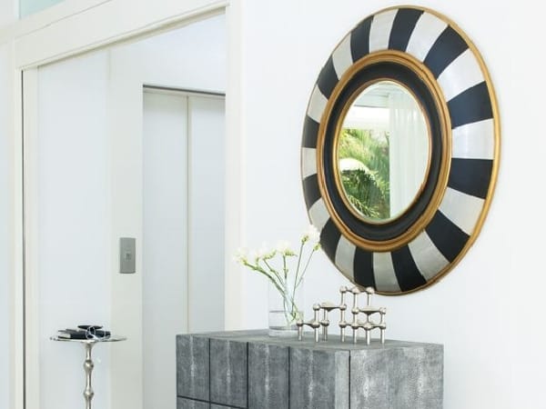 Круглое деревянное зеркало с рамкой стены LAMBERT NOFRETETE ARCH-00126281 - Вид №1