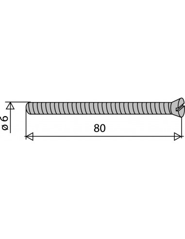 025500 000 00  Винт для слива раковины из керамогранита, Д. 6 x 80 мм, нержавеющая сталь, 2 шт. Valentin Сталь  - Вид №2