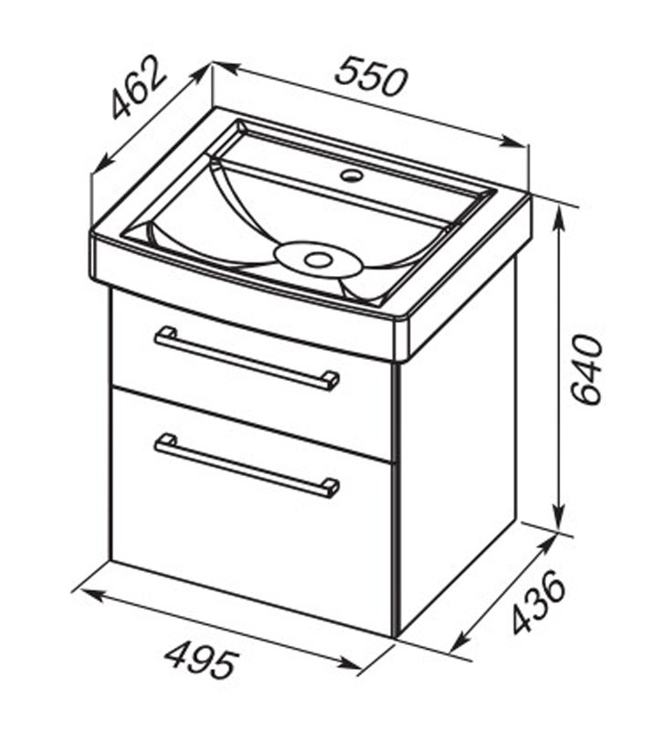 77.0002D Тумба под раковину Dreja Qmax  - Вид №1