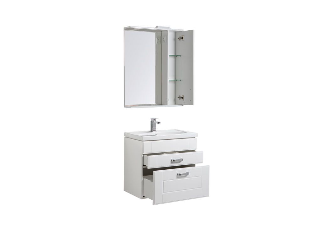 Мебель для ванной Aquanet Рондо 70 белый (2 ящика) 00195707 - Вид №1