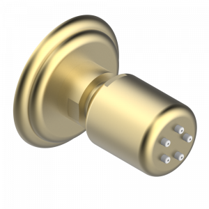 A1K-290/B Форсунка гидромассажная встраиваемая в стену 1/2" с защитой от жёсткой воды Thg-paris Amboise с лазуритом Матовое светлое золото