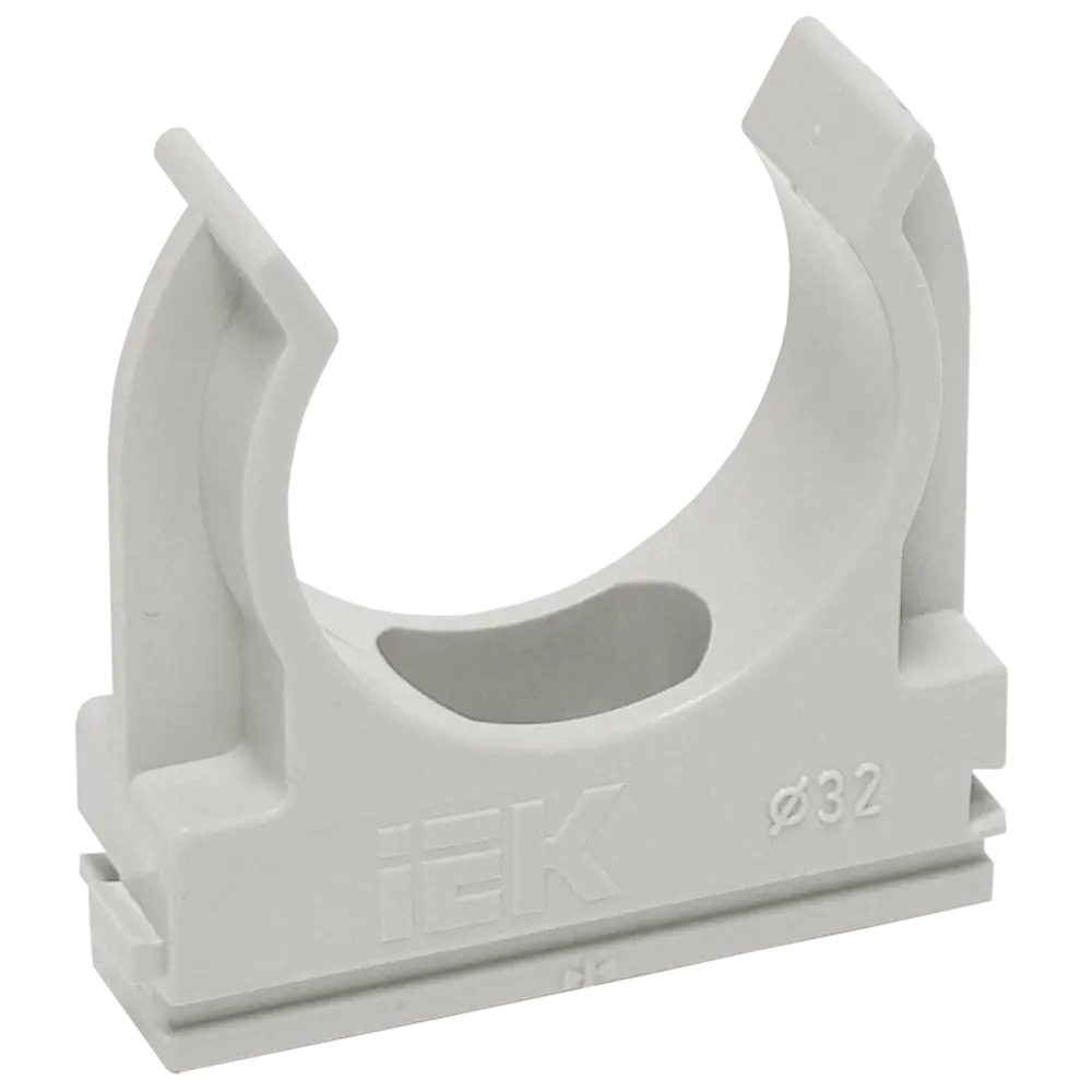 Держатель с защелкой для труб IEK D20 мм цвет серый 100 шт STLM-2147100