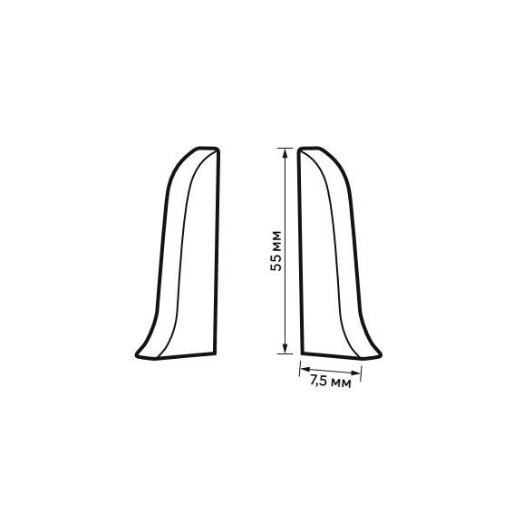 83411531 Заглушка левая и правая Дуб беленый 55 мм 2 шт. STLM-0041122 ARTENS  - Вид №4
