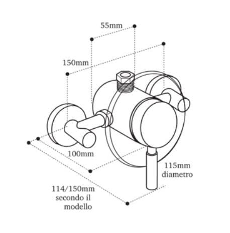 Встраиваемый однорычажный смеситель для душа Gentry Home Сент-Джеймс ARCH-00106724 - Вид №2