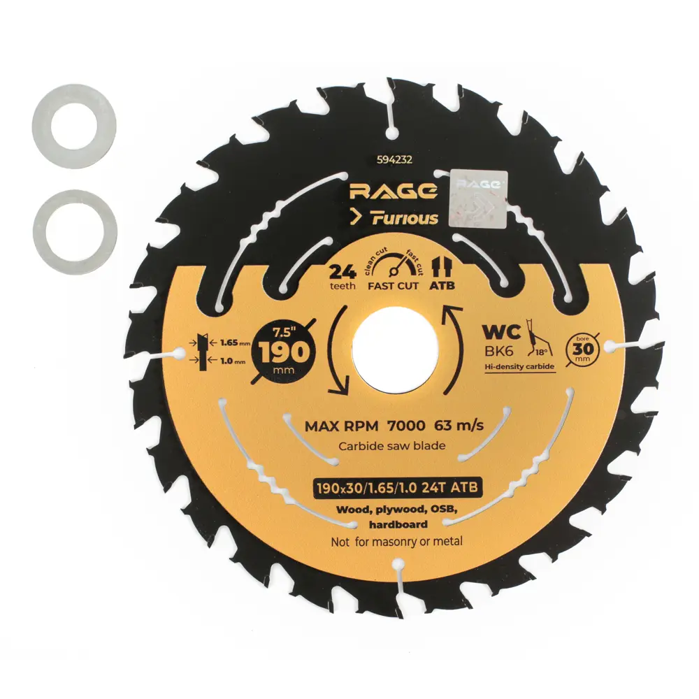 Пильный диск Rage Furious для скоростного реза древесины 190 мм 88928403 STLM-0847813 - Вид №1