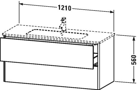 XS417404343 Тумбочка подвесная XSquare #XS4174 1210 x 478 мм Базальт матовый, декор Duravit - Вид №1