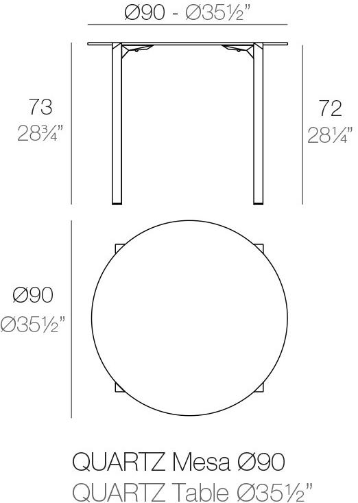 VONDOM Круглый садовый стол из полиамида Quartz sun-id-1479570 - Вид №3